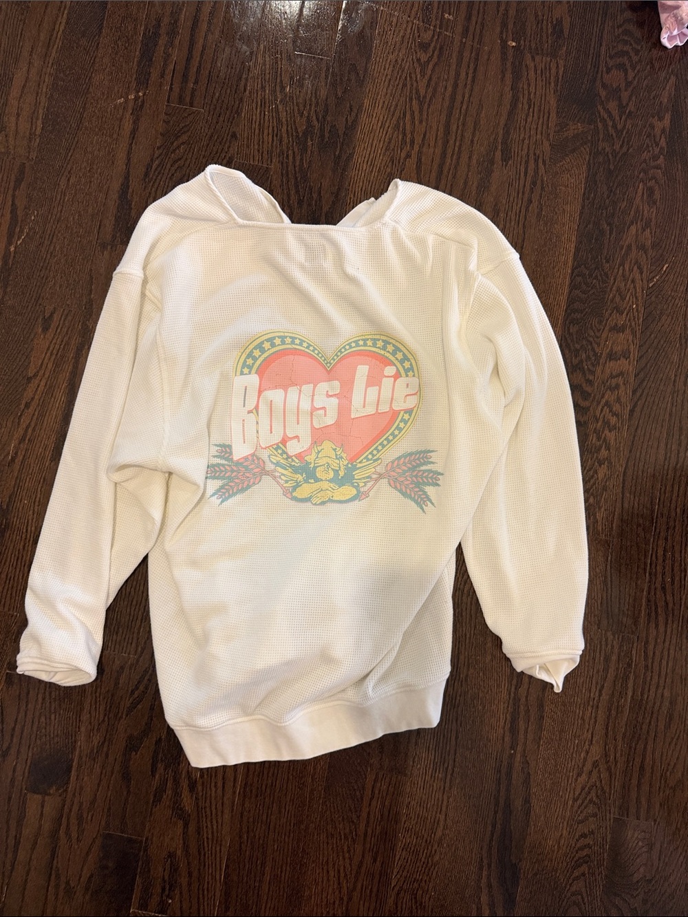 Boys lie waffle crewneck